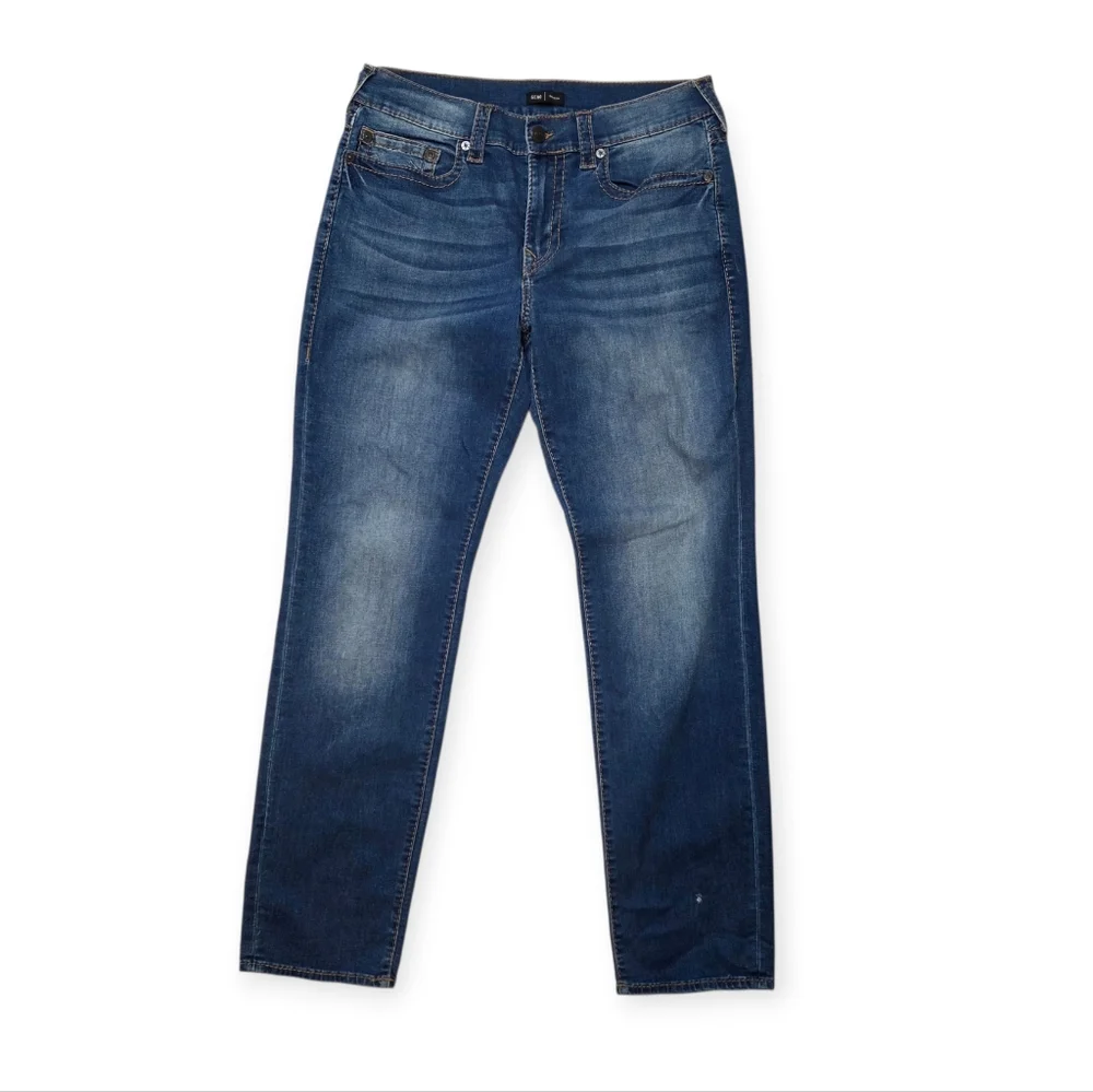 True Religion Men's Geno Relaxed Slim Fit Denim Jeans Stretch 36x34